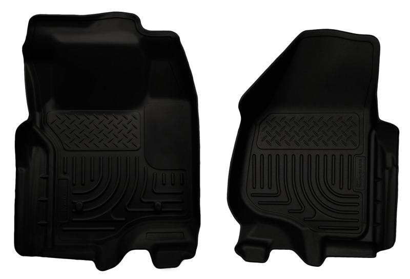 Ford Super Duty Floor Liners - Front - Husky Liners - WeatherBeater - Black - `11-`12